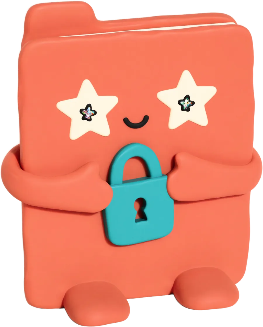 Foldie hugging a padlock